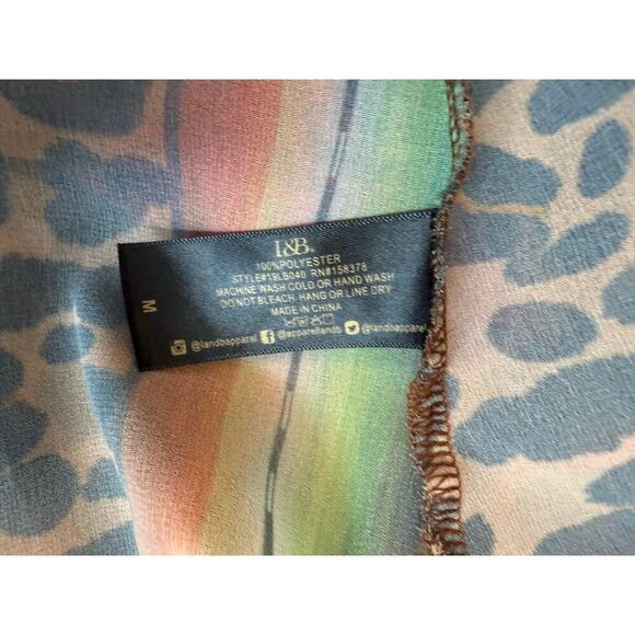 L&B Neon Leopard Aztec Kimono Pink Green Medium - Picture 6 of 6